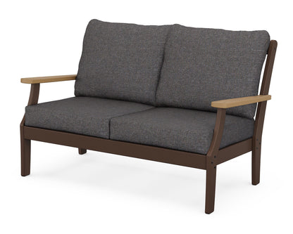 POLYWOOD® Braxton Deep Seating Loveseat in Mahogany / Natural / Ash Charcoal