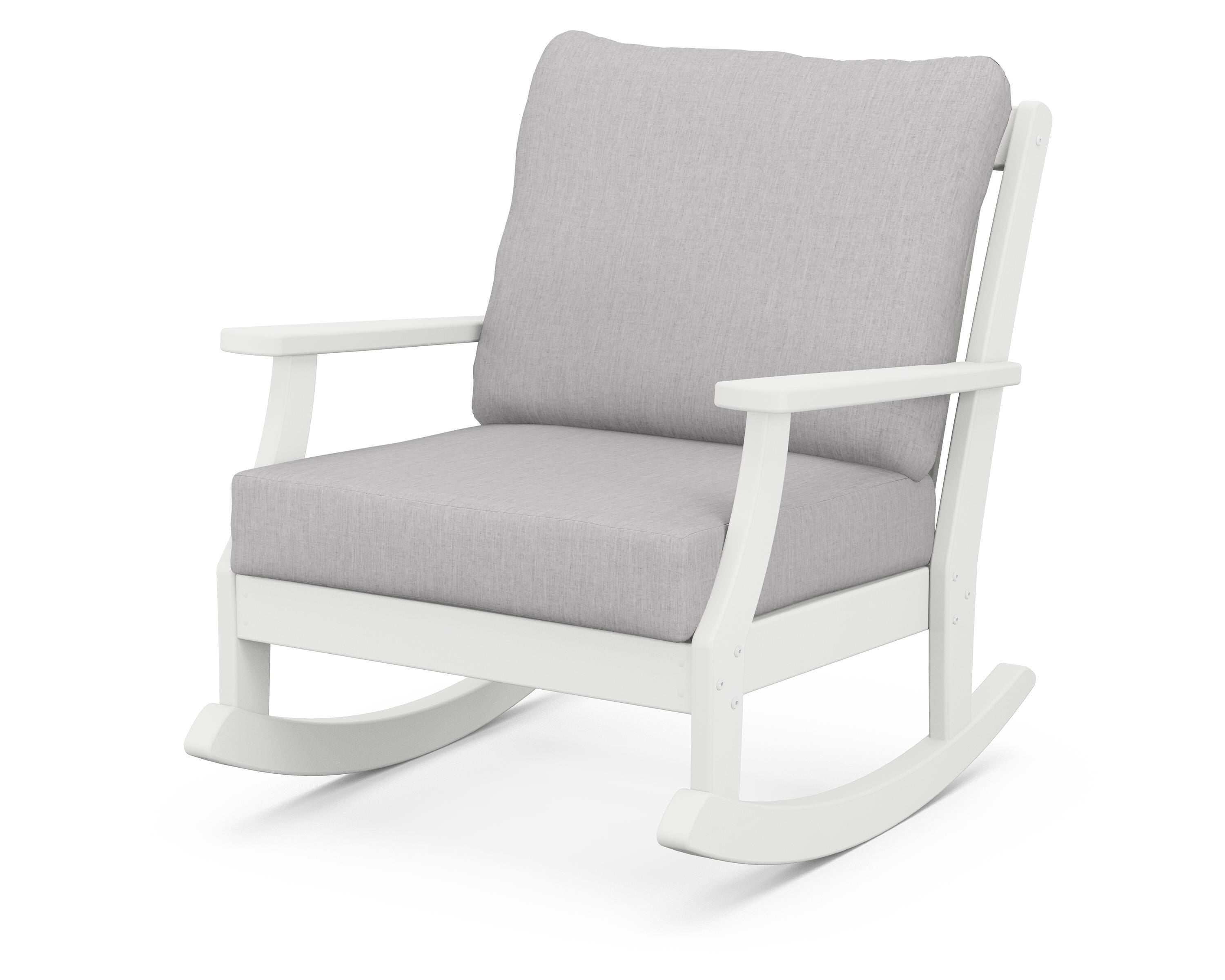 POLYWOOD® Braxton Deep Seating Rocking Chair in White / Granite