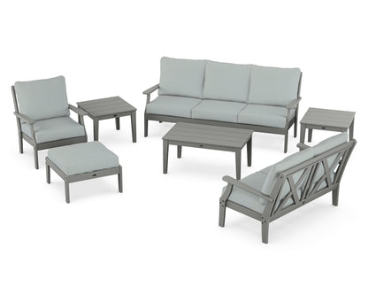 POLYWOOD® Braxton 7-Piece Deep Seating Set in Slate Grey / Spa