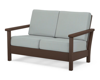 POLYWOOD® Harbour Deep Seating Loveseat in Mahogany / Spa