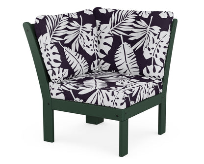 POLYWOOD® Vineyard Modular Corner Chair in Green / Leaf Navy