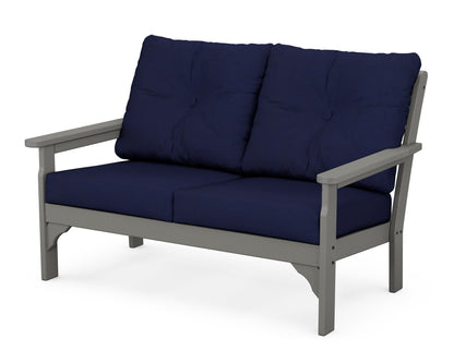 POLYWOOD® Vineyard Deep Seating Loveseat in Slate Grey / Navy