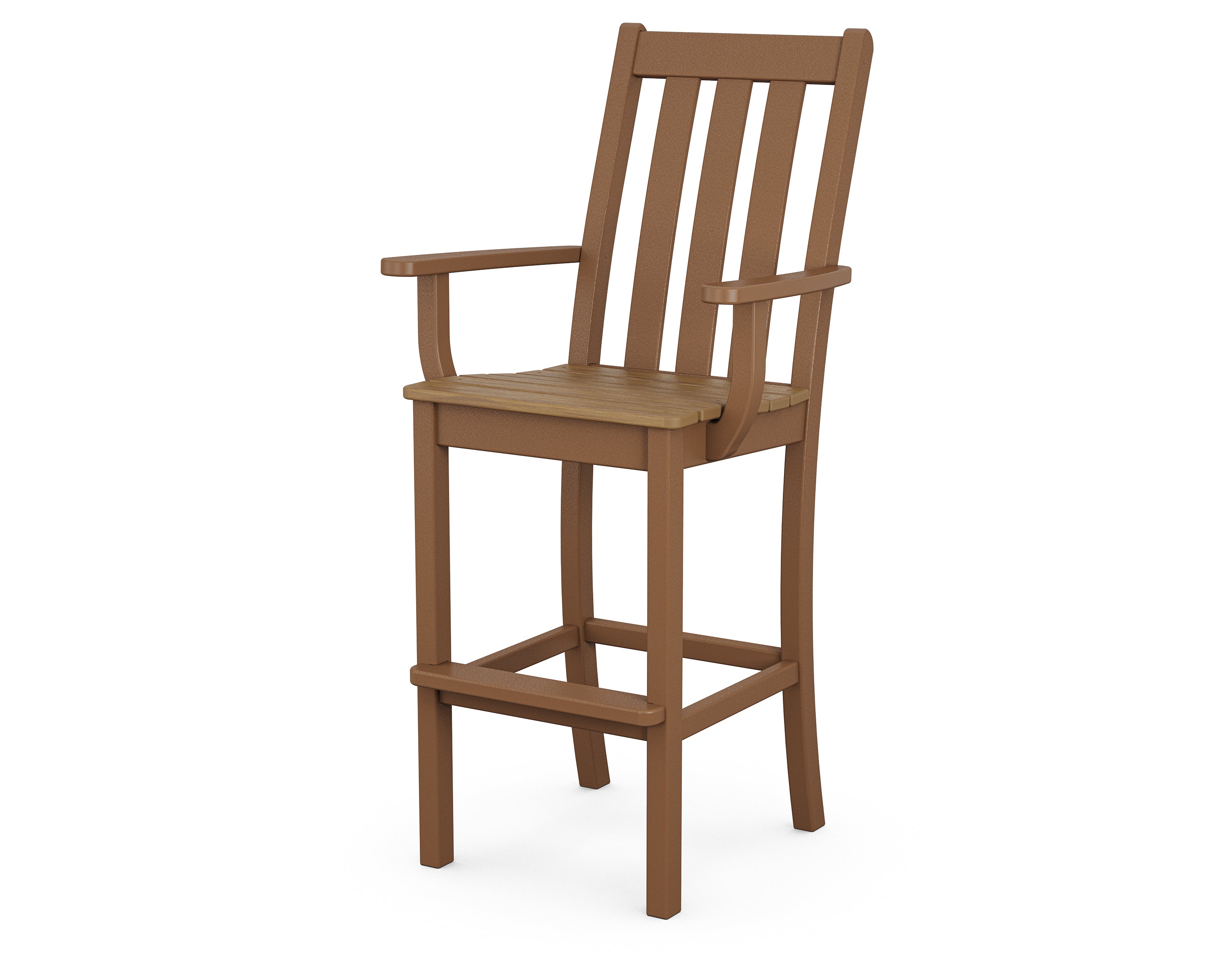POLYWOOD® Vineyard Bar Arm Chair in Teak / Natural