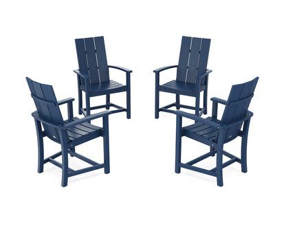 POLYWOOD® Modern 4-Piece Upright Adirondack Conversation Set in Navy