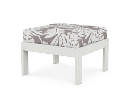 POLYWOOD® Vineyard Modular Ottoman in Vintage White / Leaf Grey Mist