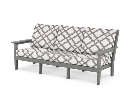 POLYWOOD® Chippendale Deep Seating Sofa in Slate Grey / Trellis Grey Mist