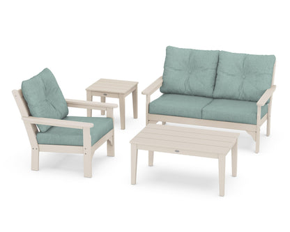 POLYWOOD® Vineyard 4-Piece Deep Seating Set in Sand / Glacier Spa