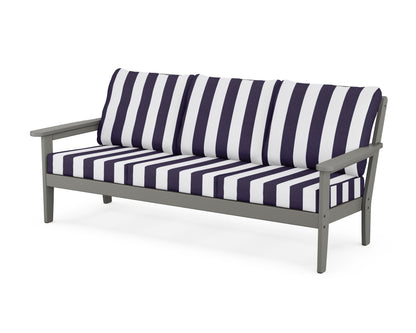 Country Living Cottage Deep Seating Sofa in Slate Grey / Cabana Stripe Navy
