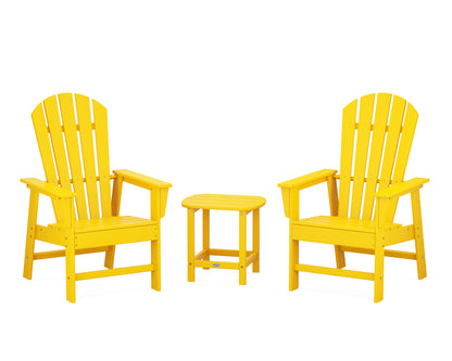 POLYWOOD® South Beach Casual Chair 3-Piece Set with 18" South Beach Side Table in Lemon