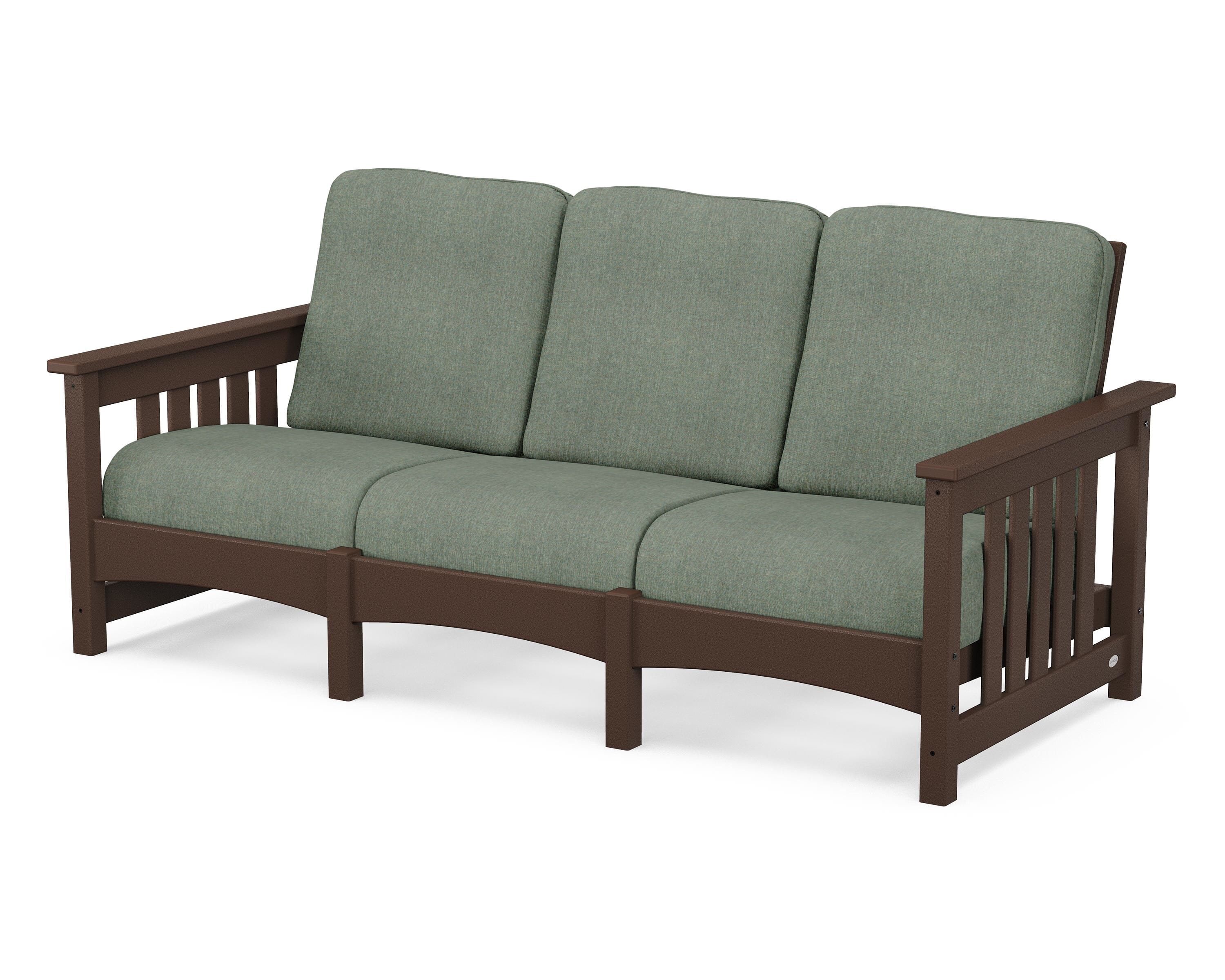 POLYWOOD® Club Mission Sofa in Mahogany / Cast Sage