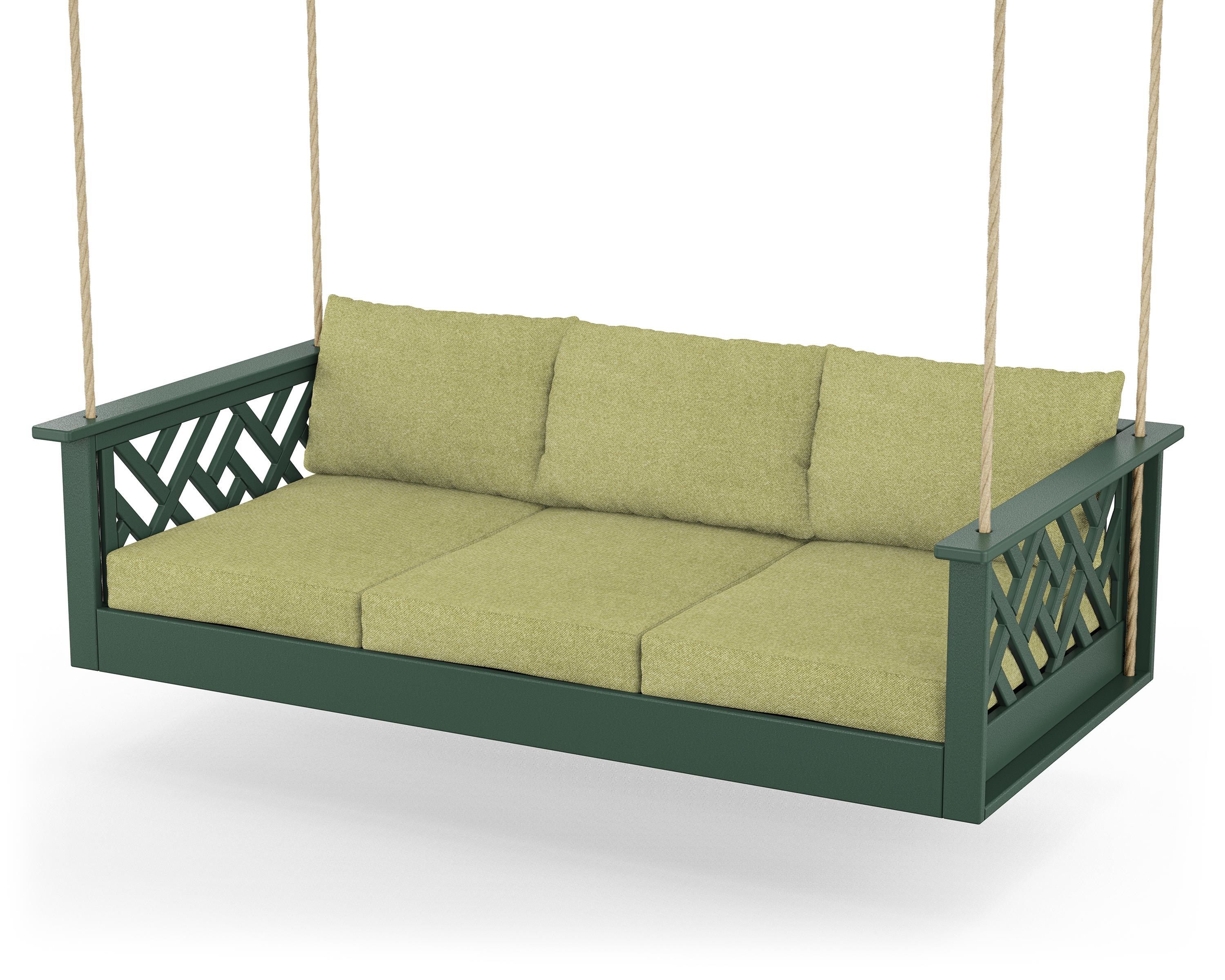 POLYWOOD® Chippendale Daybed Swing in Green / Chartreuse Boucle