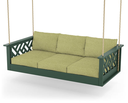 POLYWOOD® Chippendale Daybed Swing in Green / Chartreuse Boucle