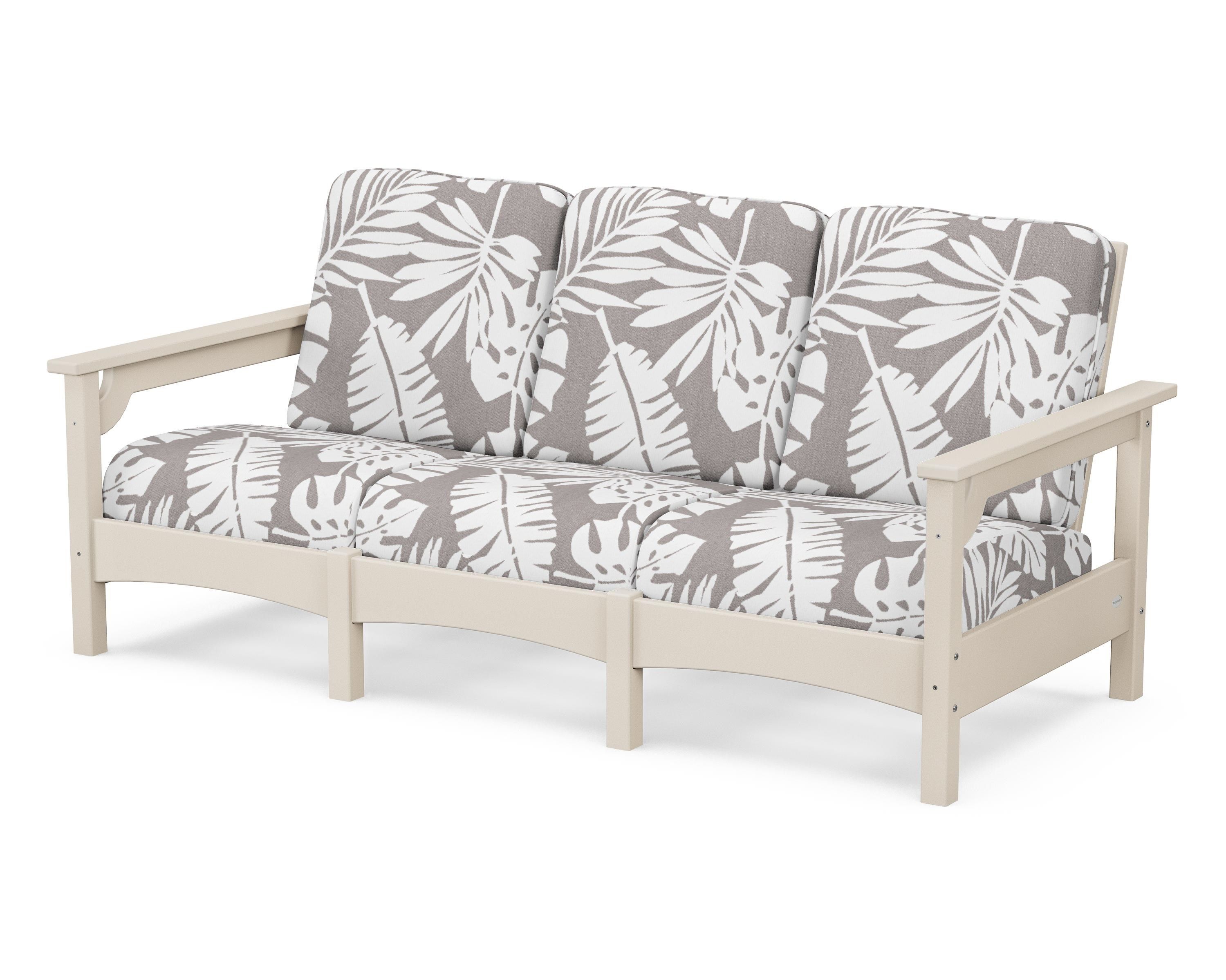 POLYWOOD® Club Sofa in Sand / Leaf Grey Mist