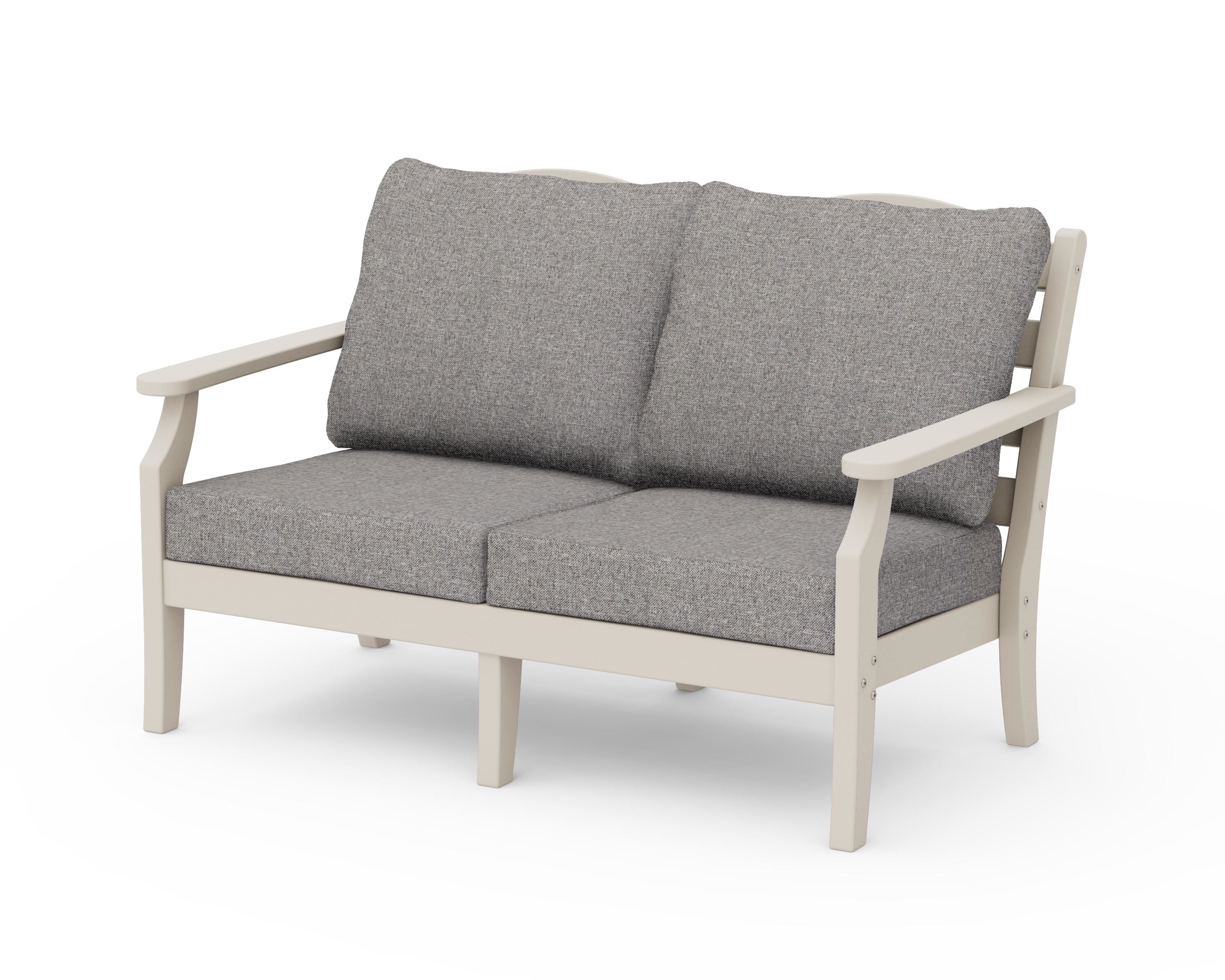 Draper James™ by  POLYWOOD® Savannah Deep Seating Loveseat in Sand / Grey Mist