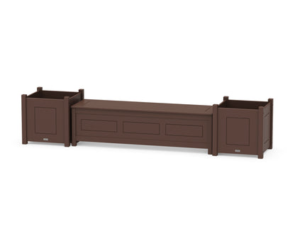 Country Living 60" Country Living Straight Planter Storage Bench Set- Large in Mahogany