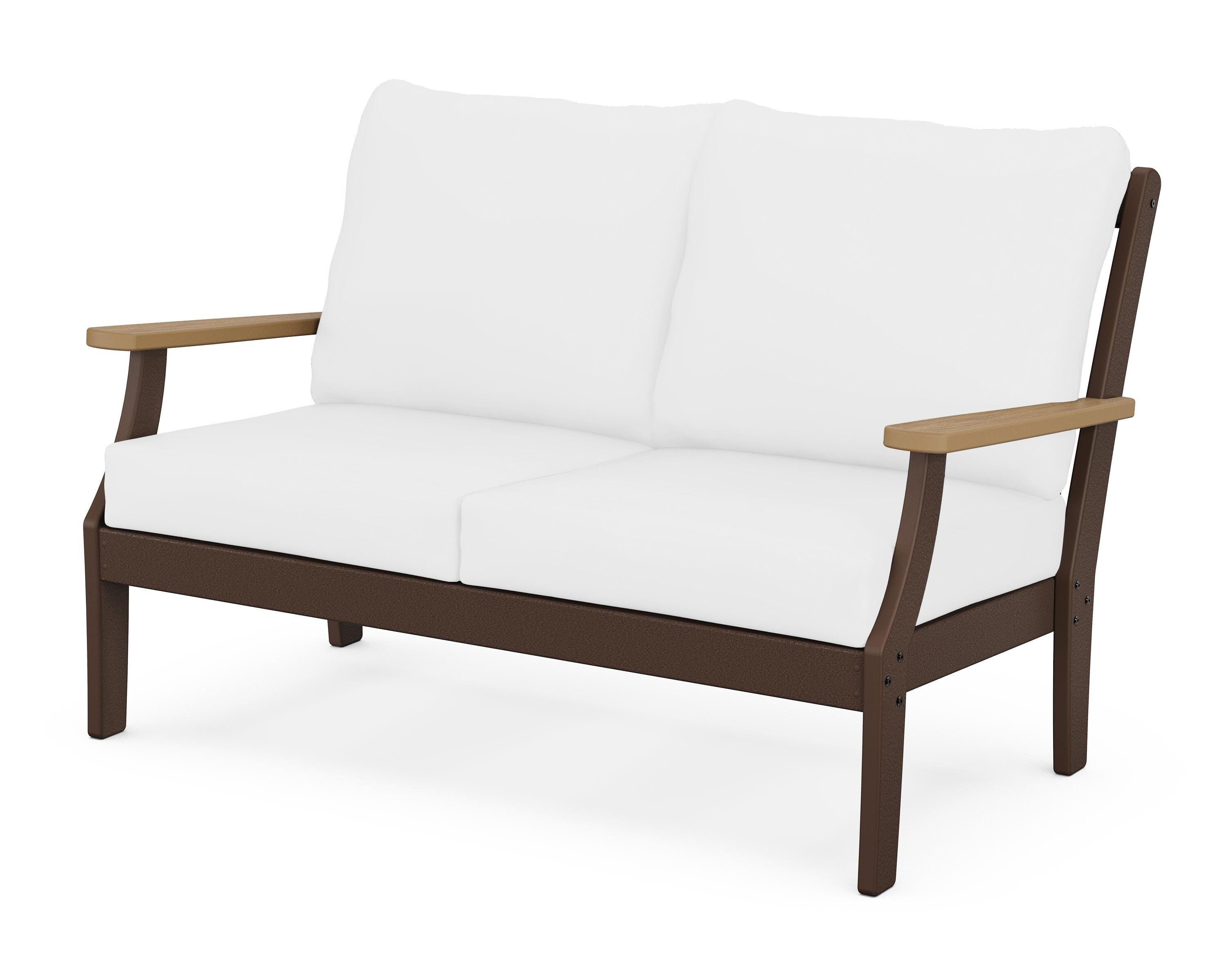 POLYWOOD® Braxton Deep Seating Loveseat in Mahogany / Natural / Natural
