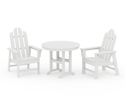 POLYWOOD® Long Island 3-Piece Round Dining Set in White