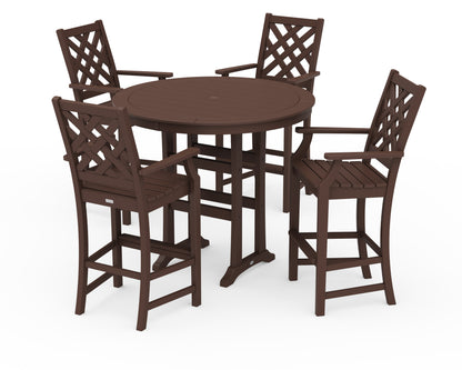 Country Living Wovendale 5-Piece Round Bar Set in Mahogany
