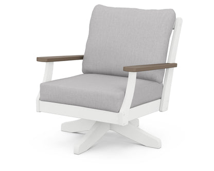 Braxton Deep Seating Swivel Chair - White