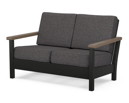 POLYWOOD® Harbour Deep Seating Loveseat in Black / Kona / Ash Charcoal
