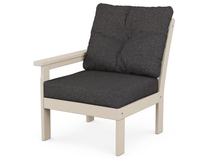POLYWOOD® Vineyard Modular Left Arm Chair in Sand / Ash Charcoal