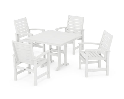 POLYWOOD® Signature 5-Piece Farmhouse Dining Set in White