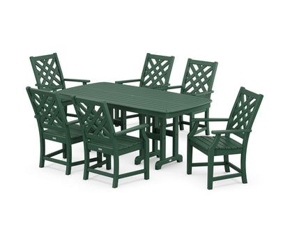 Country Living Wovendale Arm Chair 7-Piece Dining Set in Green