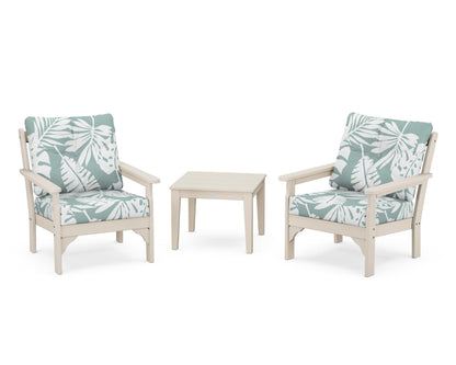 POLYWOOD® Vineyard 3-Piece Deep Seating Set in Sand / Leaf Glacier Spa