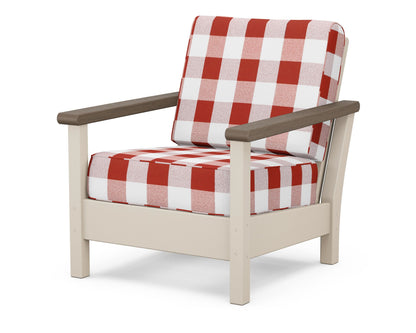 POLYWOOD® Harbour Deep Seating Chair in Sand / Kona / Buffalo Plaid Crimson