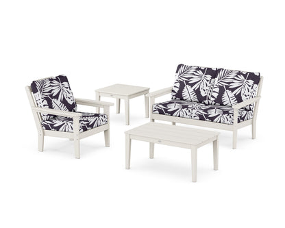 Country Living Wovendale 4-Piece Deep Seating Set in Sand / Leaf Navy