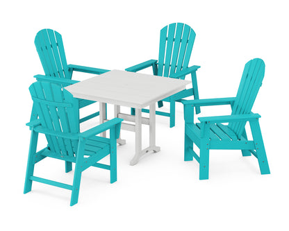 POLYWOOD® South Beach 5-Piece Farmhouse Dining Set in Aruba / White