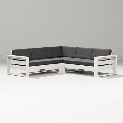 PW Designer Series Latitude Corner Sectional in Vintage White / Spectrum Carbon