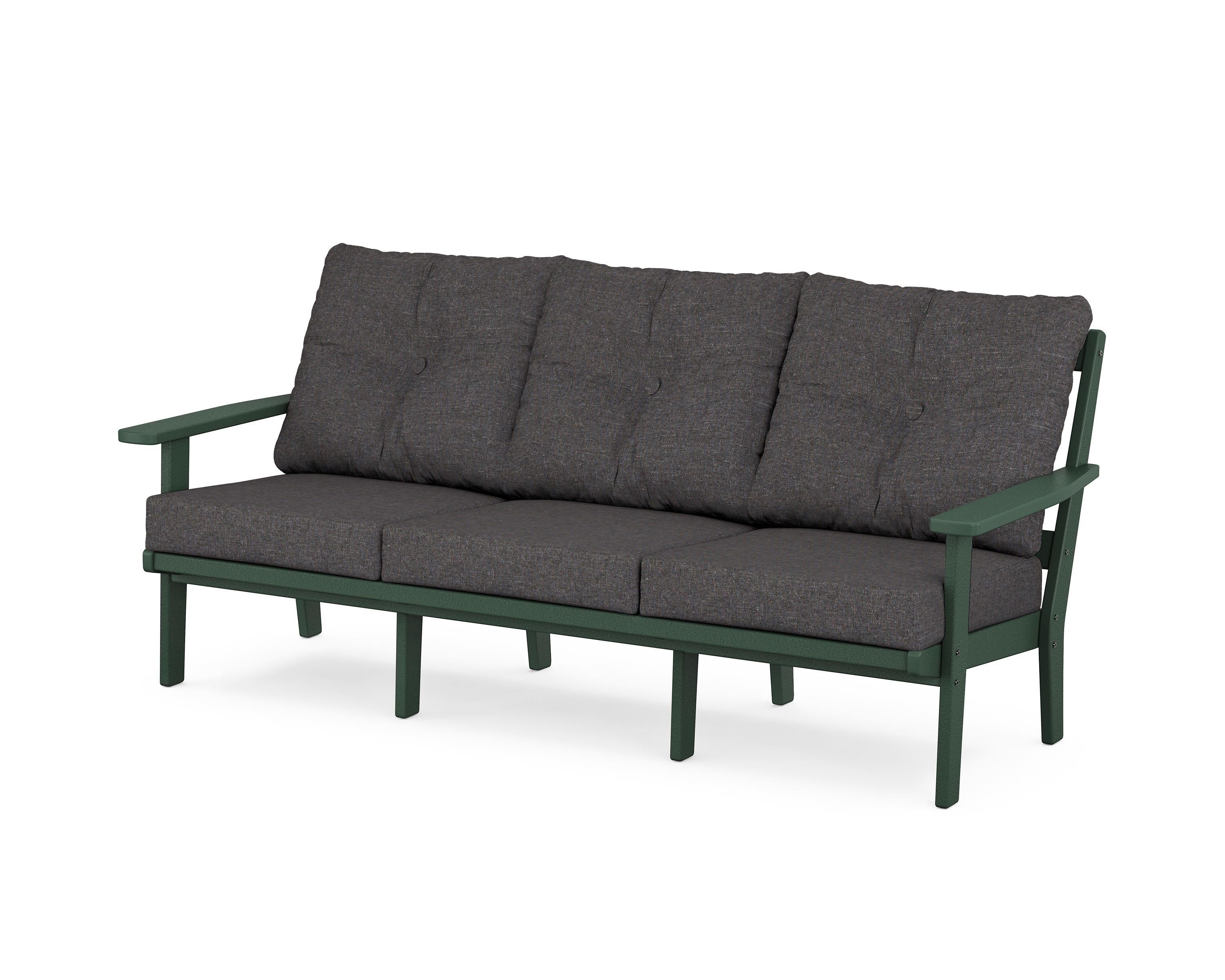 POLYWOOD® Prairie Deep Seating Sofa in Green / Ash Charcoal