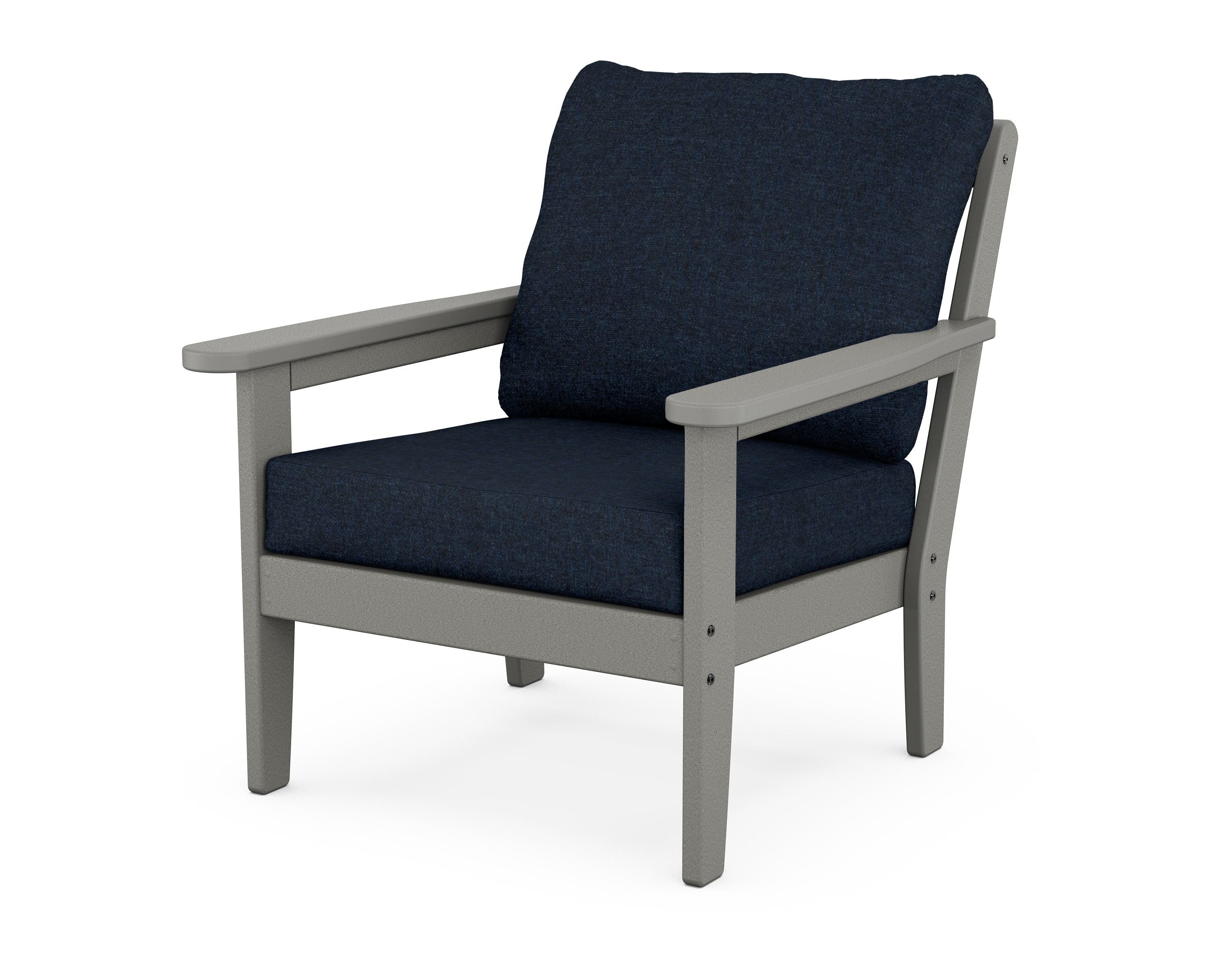 Country Living Cottage Deep Seating Chair in Slate Grey / Marine Indigo