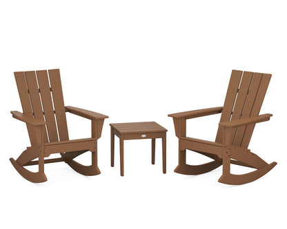 POLYWOOD® Quattro 3-Piece Rocker Set in Teak