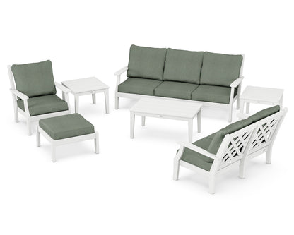 Country Living Wovendale 7-Piece Deep Seating Set in White / Cast Sage