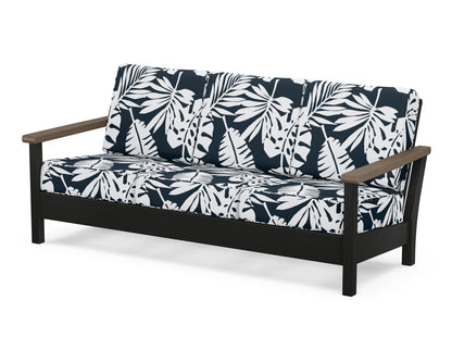 POLYWOOD® Harbour Deep Seating Sofa in Black / Kona / Leaf Marine Indigo