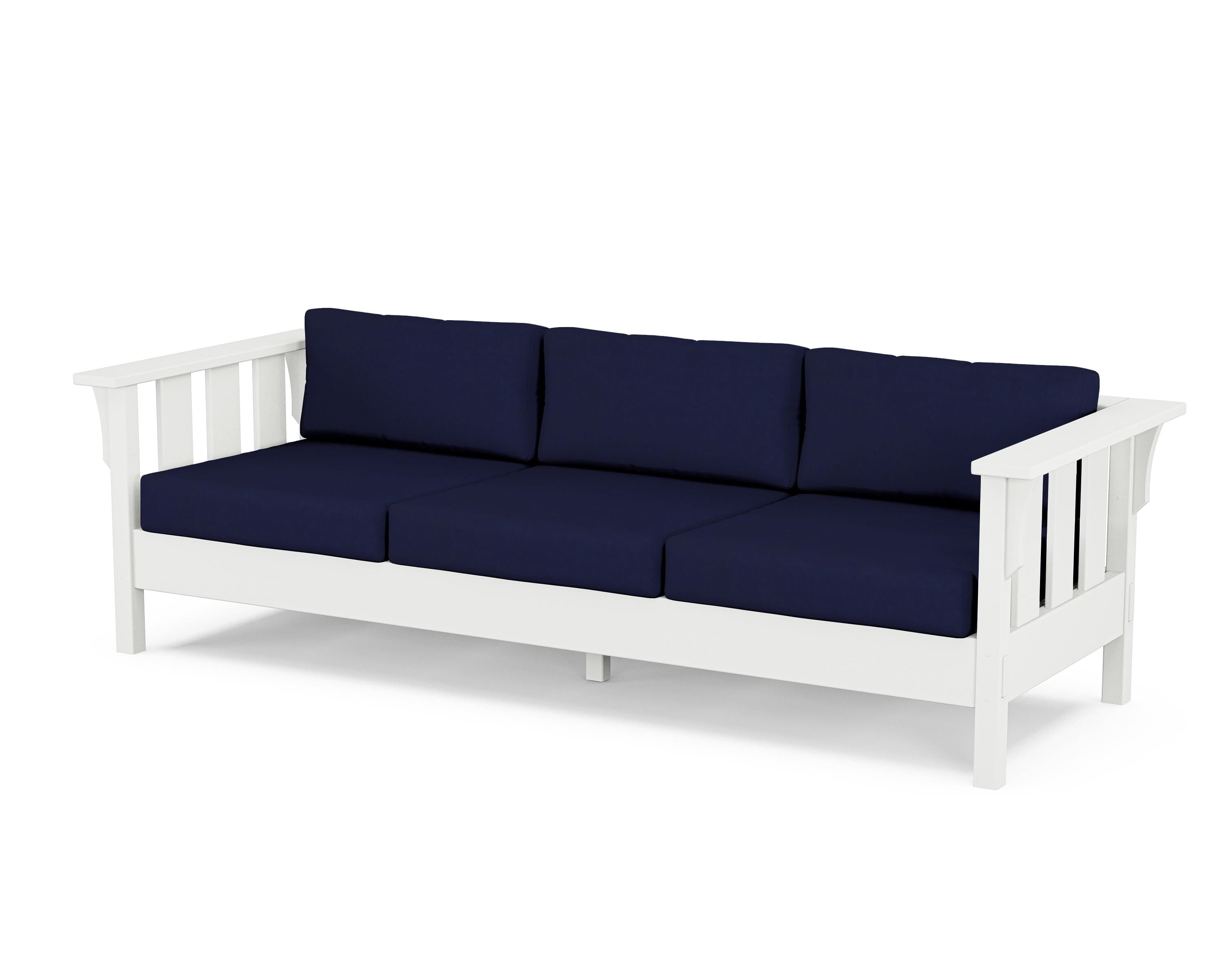 Martha Stewart by POLYWOOD® Acadia Deep Seating Sofa in White / Navy