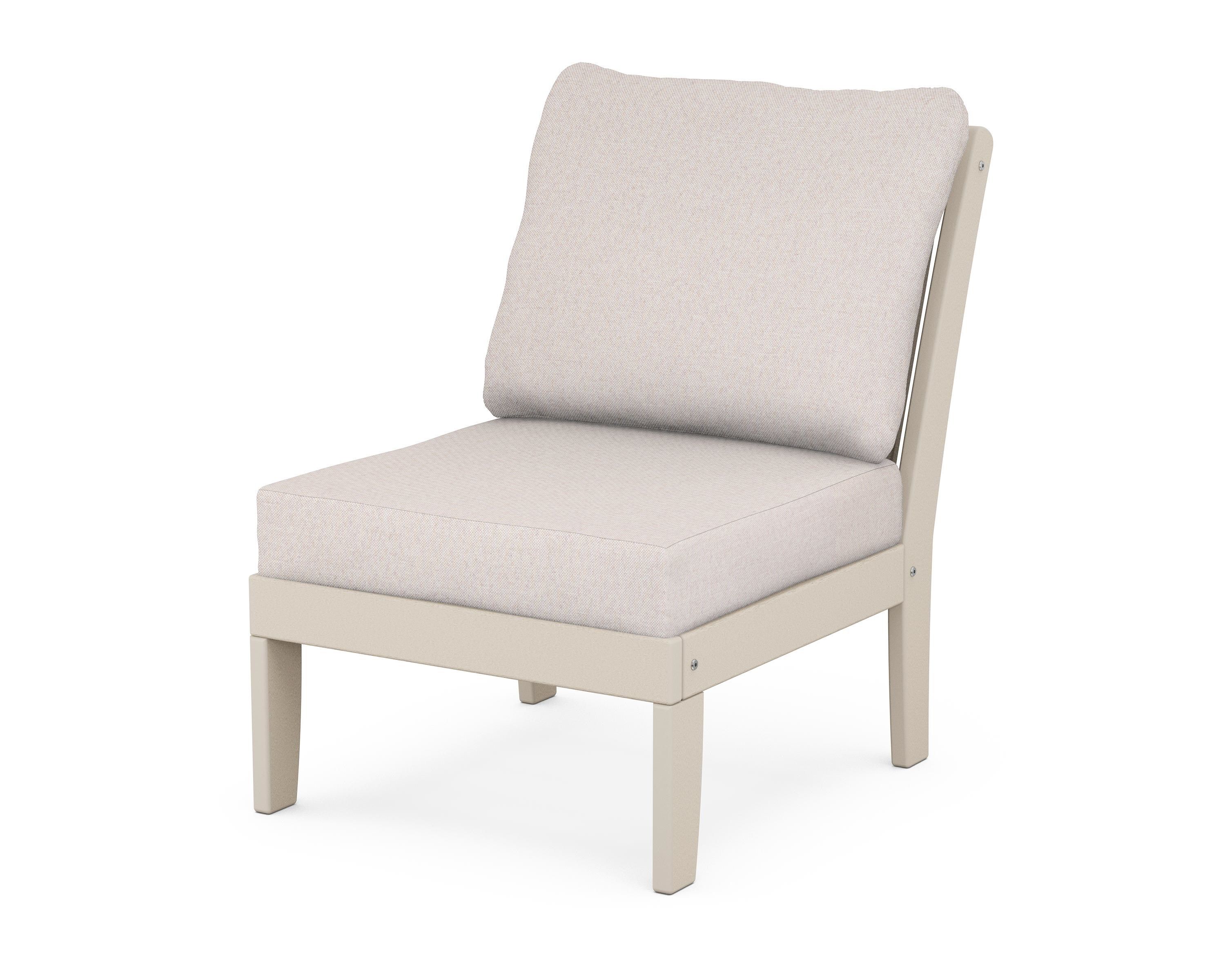 POLYWOOD® Braxton Modular Armless Chair in Sand / Dune Burlap
