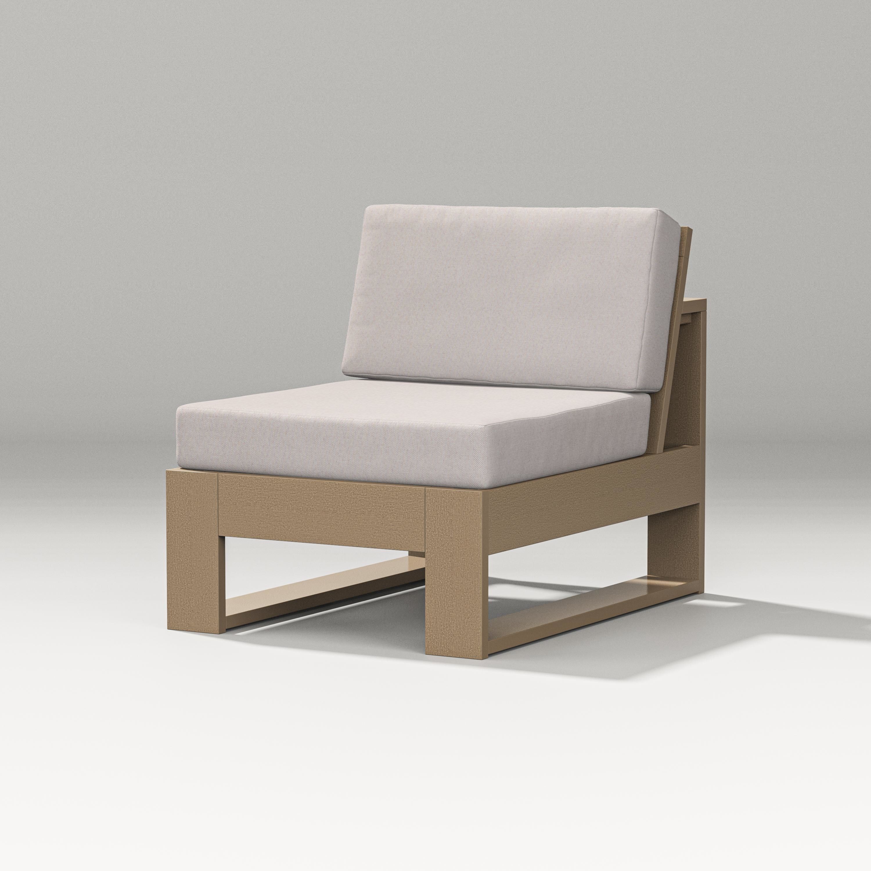 PW Designer Series Latitude Modular Armless Chair in Vintage Sahara / Dune Burlap