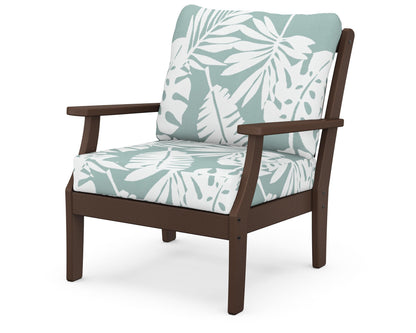 POLYWOOD® Braxton Deep Seating Chair in Mahogany / Leaf Glacier Spa