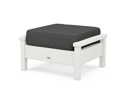 POLYWOOD® Harbour Deep Seating Ottoman in Vintage White / Spectrum Carbon