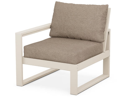 POLYWOOD® EDGE Modular Left Arm Chair in Sand / Spiced Burlap