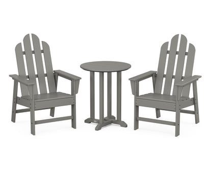 POLYWOOD® Long Island 3-Piece Round Bistro Dining Set in Slate Grey