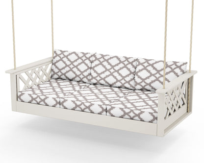 Country Living Wovendale Daybed Swing in Sand / Trellis Grey Mist