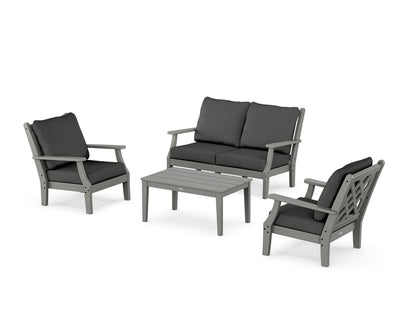 Country Living Wovendale 4-Piece Deep Seating Set with Loveseat in Slate Grey / Spectrum Carbon