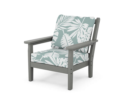 POLYWOOD® Chippendale Deep Seating Chair in Slate Grey / Leaf Glacier Spa