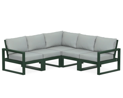 POLYWOOD® EDGE 5-Piece Modular Deep Seating Set in Green / Spa