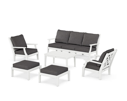Country Living Wovendale 6-Piece Lounge Sofa Set in White / Ash Charcoal