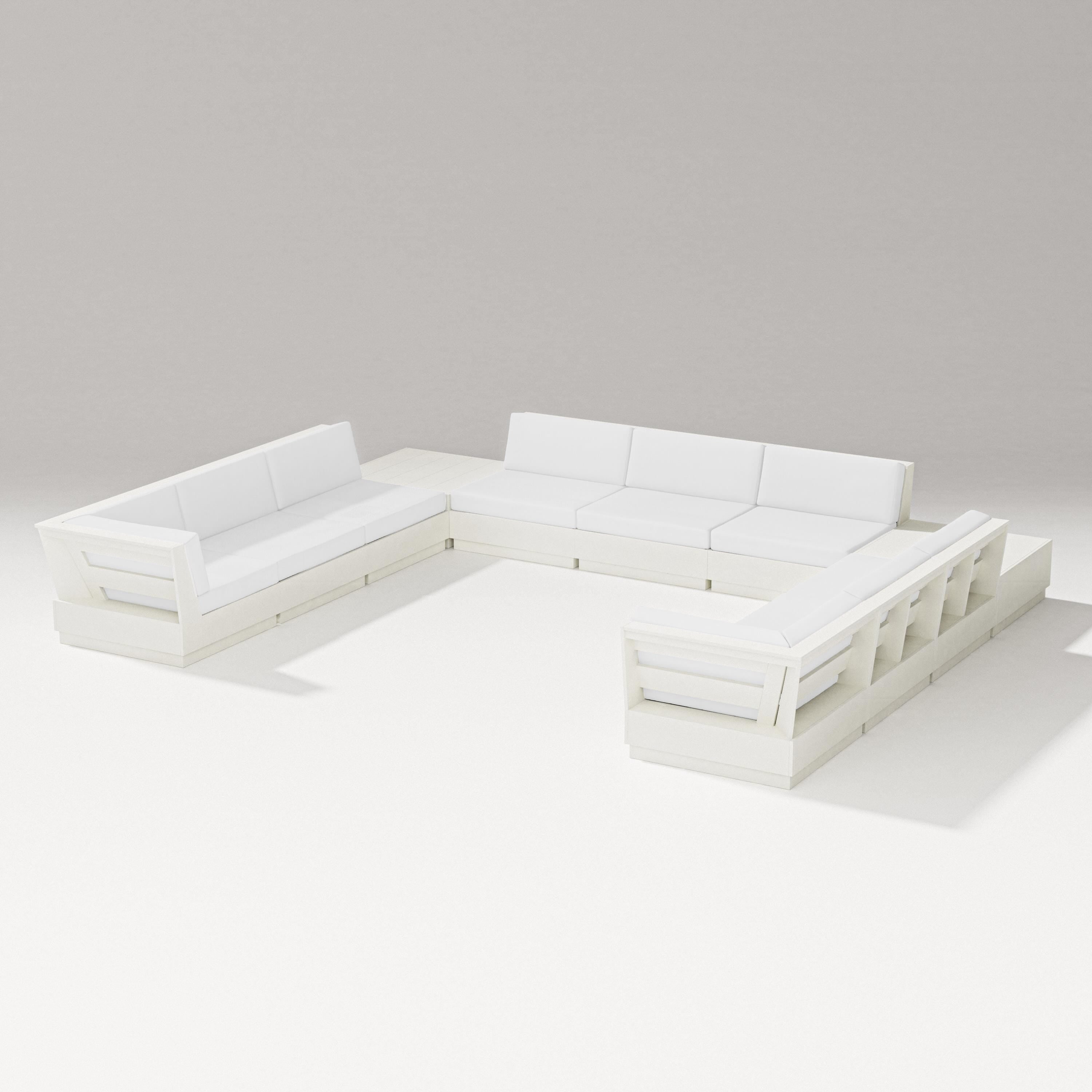 PW Designer Series Elevate 11-Piece U-Shaped Sofa Sectional in Vintage White / Natural